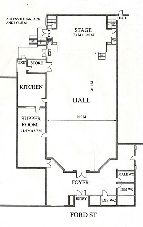 Beechworth Memorial Hall Venue Layout